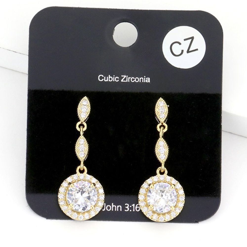 Elegant Gold Diamond Dainty Statement Earrings